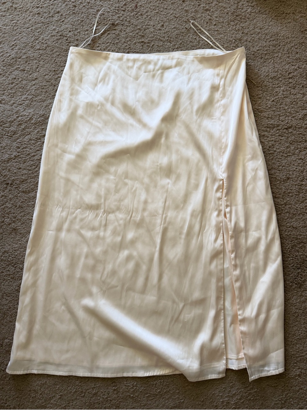 Backyard Roses Satin Midi Slip Skirt
